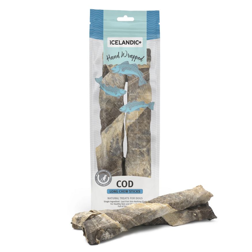 ICELANDIC COD SKIN CHEW STIK 2 PACK 10&quot;