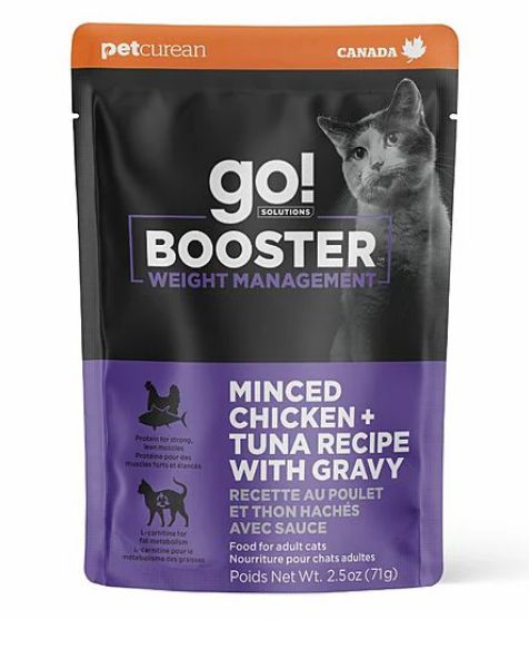 PETCUREAN GO! CAT 2.5OZ WEIGHT MANAGEMENT CHICKEN+TUNA GRAVY