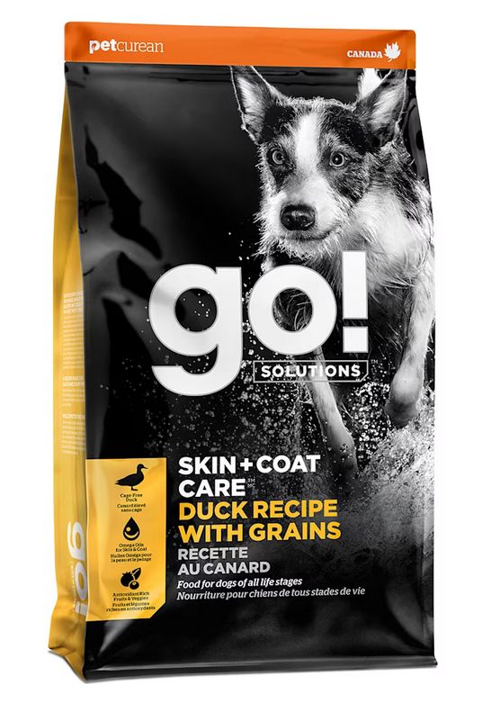 PETCUREAN GO! DOG 22# SKIN &amp; COAT DUCK WITH GRAIN