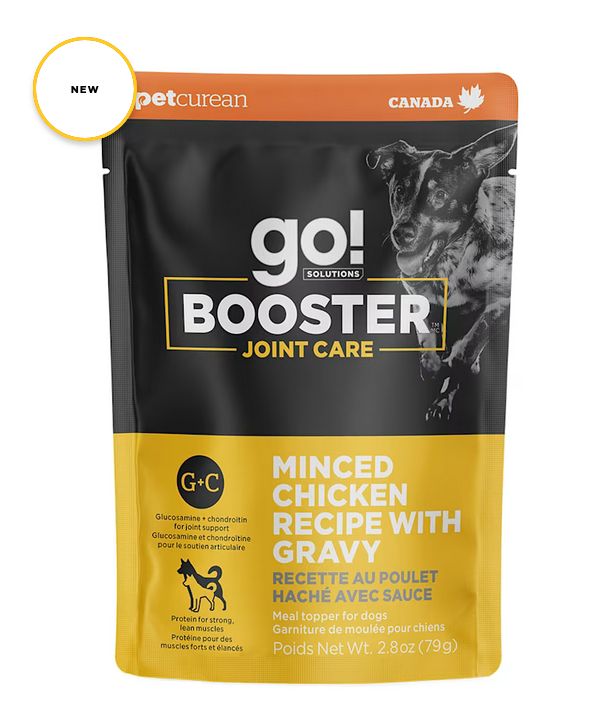 PETCUREAN GO! DOG 2.8OZ BOOSTER JOINT MINCED CHICKEN GRAVY- DISCONTINUED