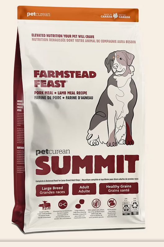 PETCUREAN SUMMIT DOG 25# FARMSTEAD FEAST LARGE BREED