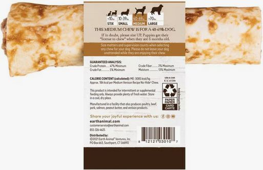 EARTH ANIMAL 7" NO HIDE - VENISON