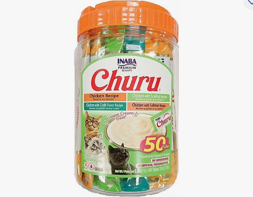 INABA CAT CHURU CHICKEN &amp; SEAFOOD VARIETY 50CT