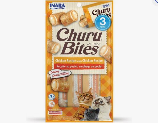INABA - CHURU BITES CHICKEN WRAPS W/ CHICKEN 3 PACKS