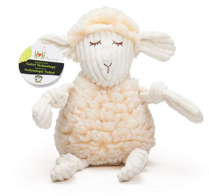 HUGGLE HOUNDS FLEECE KNOTTIE - LAMB - LARGE