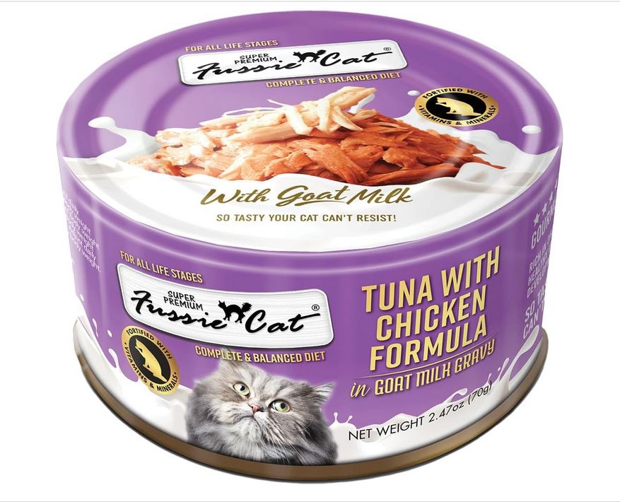 FUSSIE CAT 2.47OZ TUNA CHICKEN GOAT MILK