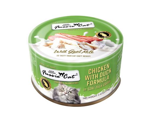 FUSSIE CAT 2.47OZ CHICKEN DUCK GOAT MILK