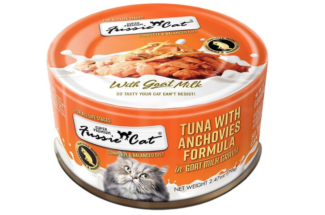FUSSIE CAT 2.47OZ TUNA ANCHOVIES GOAT MILK