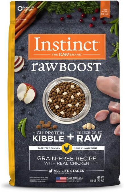 INSTINCT DOG 21# GF RAW BOOST CHICKEN