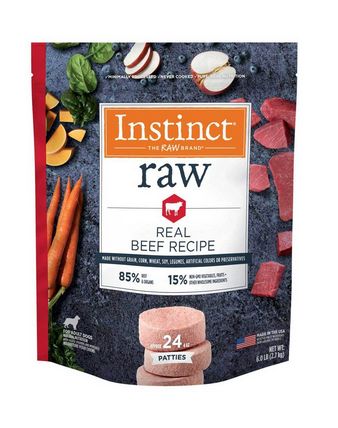 INSTINCT DOG 6# RAW FROZEN BEEF PATTIES