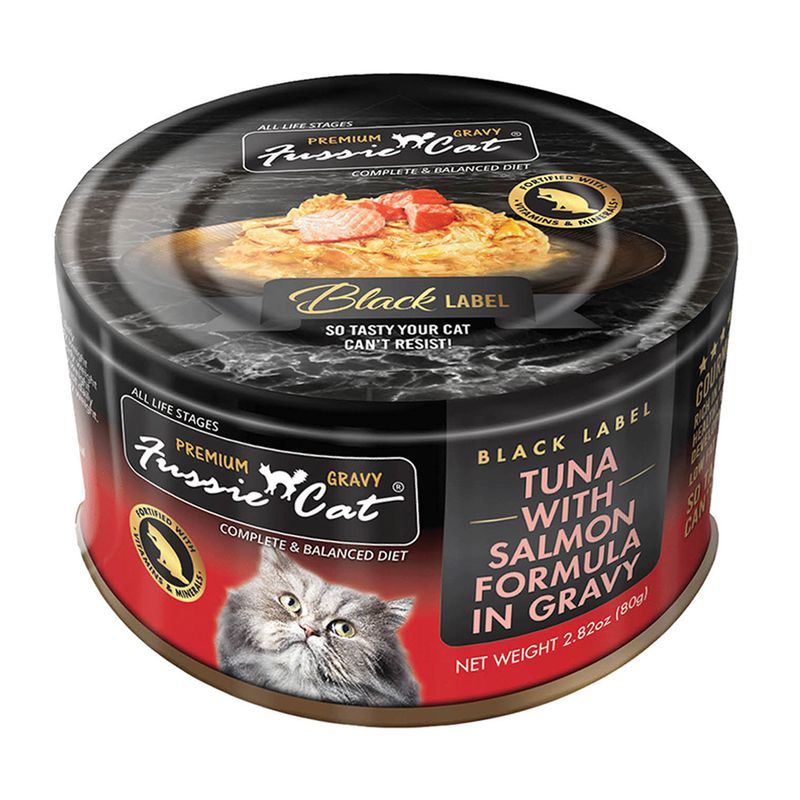 FUSSIE CAT PREMIUM GRAVY TUNA WITH SALMON 2.8 OZ