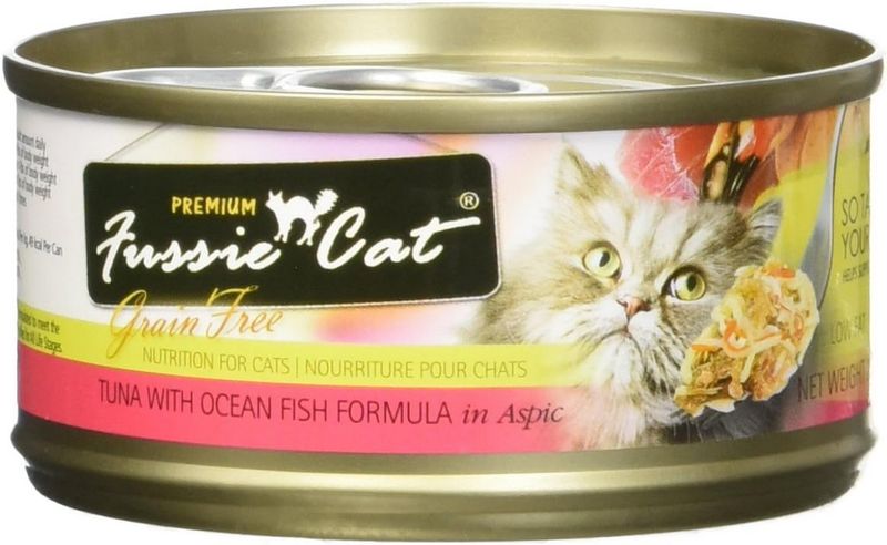 FUSSIE CAT PREMIUM - TUNA &amp; OCEANFISH IN ASPIC 2.8OZ CAN