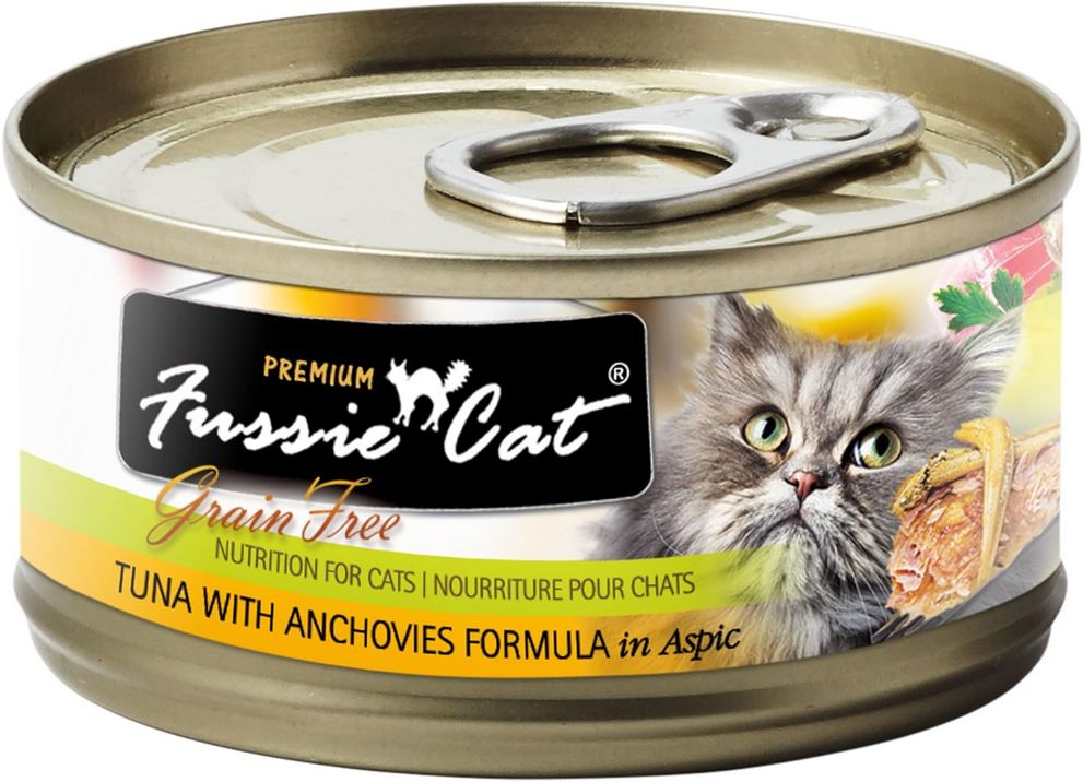 FUSSIE CAT PREMIUM - TUNA &amp; ANCHOVIES IN ASPIC 2.8OZ CAN