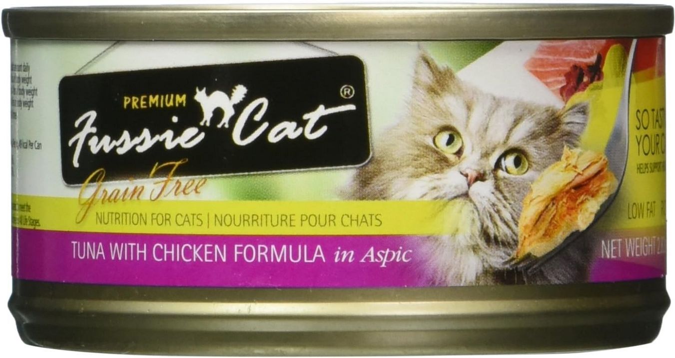 FUSSIE CAT PREMIUM - TUNA &amp; CHICKEN IN ASPIC 2.8OZ CAN