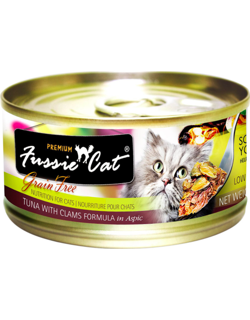 FUSSIE CAT PREMIUM - TUNA &amp; CLAMS IN ASPIC 2.8OZ CAN