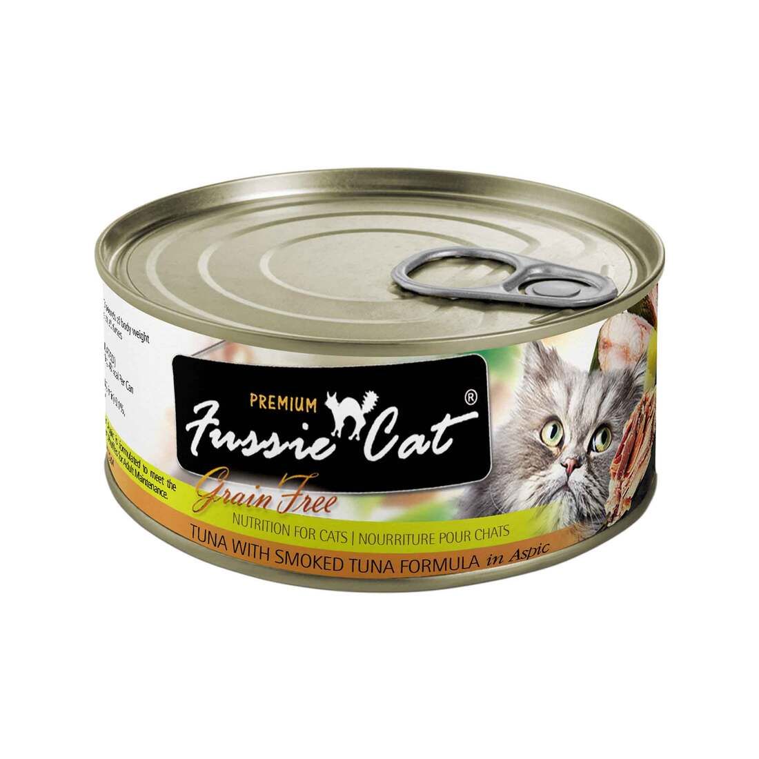 FUSSIE CAT PREMIUM - TUNA &amp; SMOKED TUNA IN ASPIC 2.8OZ CAN