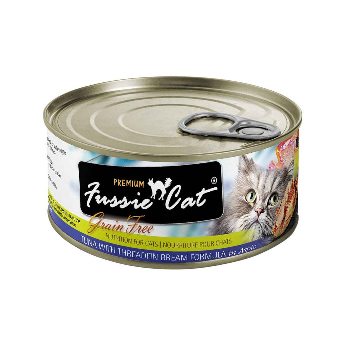 FUSSIE CAT PREMIUM - TUNA &amp; THREADFIN IN ASPIC 2.8OZ CAN