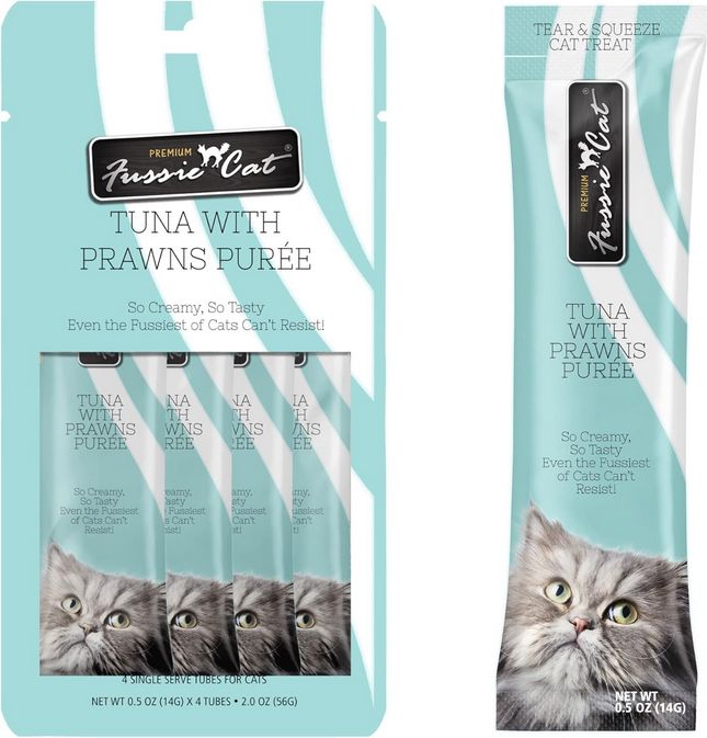 FUSSIE CAT - TUNA PRAWINS PUREE 2OZ