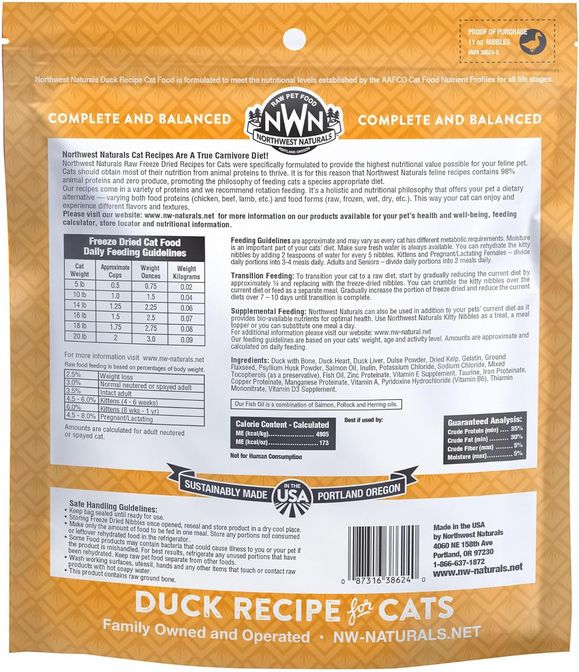 NORTHWEST NATURALS CAT 2# FROZEN  DUCK FROZEN RAW