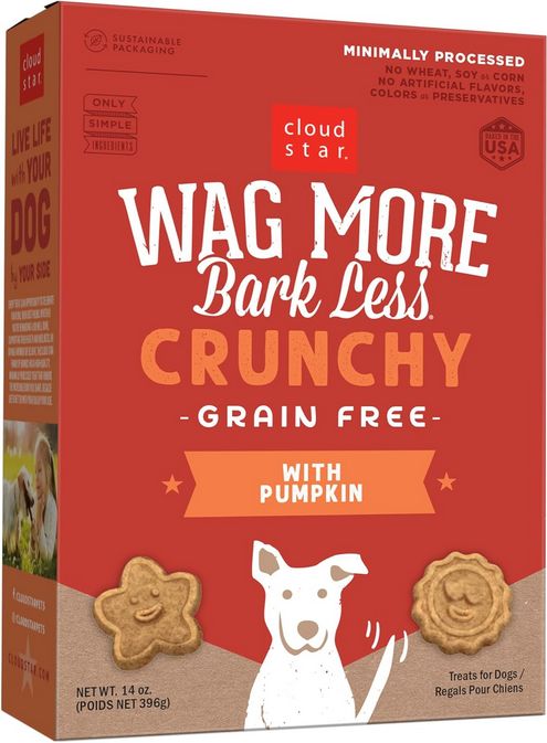 WAG MORE BARK LESS DOG 14OZ GF PUMPKIN BISCUITS