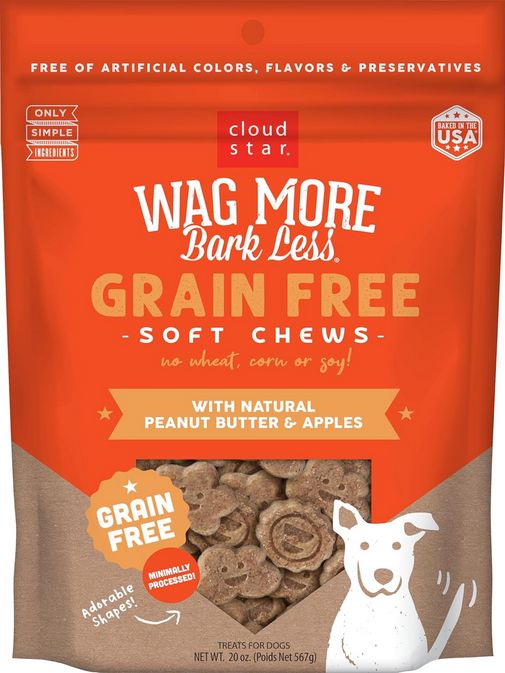 WAG MORE BARK LESS DOG 20OZ GRAIN FREE PEANUT BUTTER SOFT CHEWS