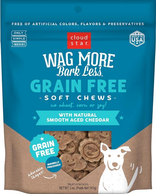 WAG MORE BARK LESS DOG 5OZ GRAIN FREE CHEDDAR SOFT