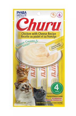 INABA CHURU CAT - CHICKEN &amp; CHEESE 4 PACK