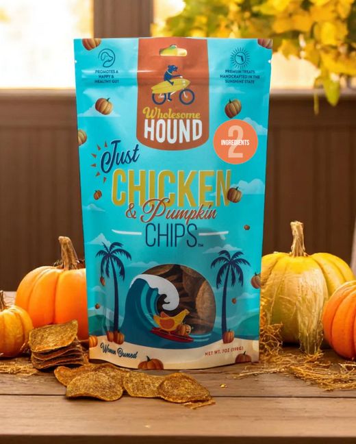 WHOLESOME HOUND 7OZ CHICKEN &amp; PUMPKIN CHIPS