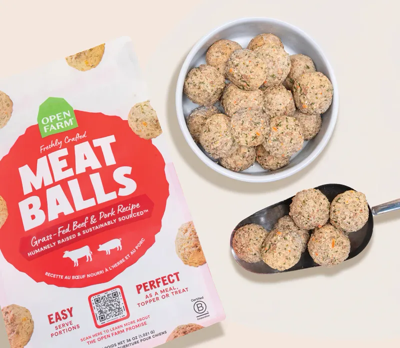 OPEN FARM 36OZ FROZEN MEATBALLS BEEF PORK