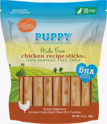 CANINE NATURALS 10 PACK PUPPY CHICKEN STICKS