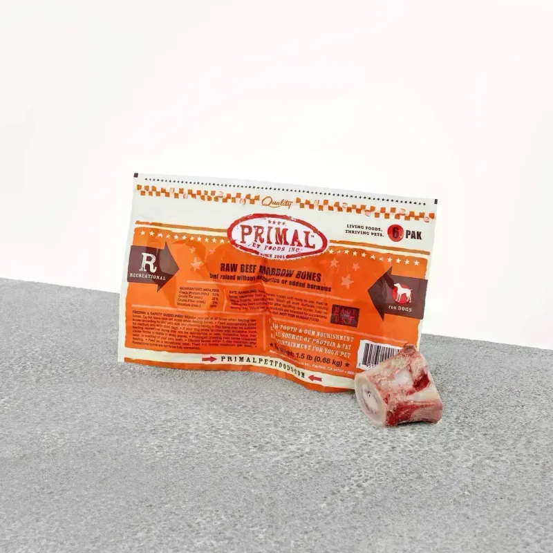 PRIMAL DOG 6 PACK BEEF MARROW BNES