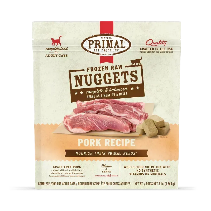 PRIMAL CAT 3# FROZEN NUGGETS PORK