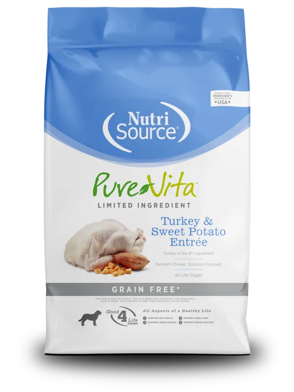 NUTRISOURCE DOG 12# PURE VITA TURKEY SWEET POTATO