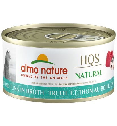 ALMO CAT 2.47OZ NATURAL CAN - TROUT &amp; TUNA IN BROTH