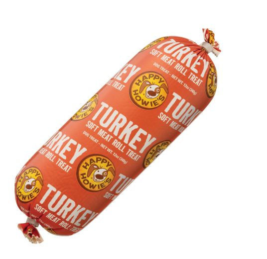 HAPPY HOWIES 12OZ SOFT MEAT ROLL TREAT TURKEY