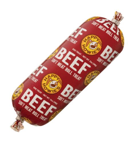 HAPPY HOWIES 12OZ SOFT MEAT ROLL TREAT BEEF