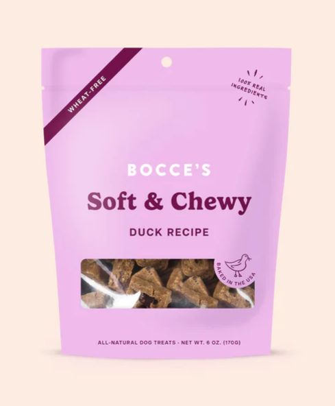 BOCCE'S DOG 6OZ SOFT &amp; CHEWY DUCK