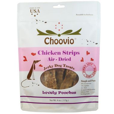 CHOOVIO CHICKEN JERKY STRIPS 5OZ