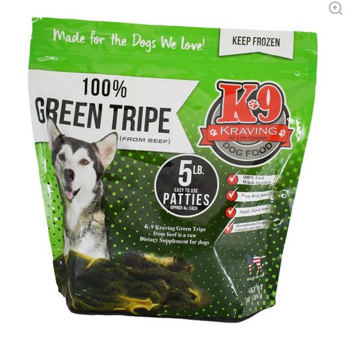 K9 KRAVINGS 5# BAG TRIPE PATTIES