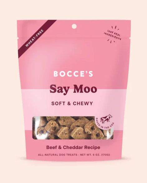 BOCCE'S DOG 6OZ SOFT &amp; CHEWY SAY MOO