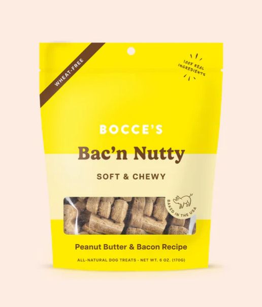 BOCCE'S DOG 6OZ SOFT &amp; CHEWY BAC'N NUTTY