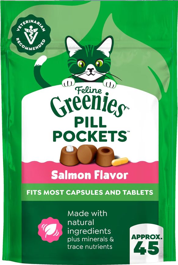 FELINE GREENIES PILL POCKETS SALMON 45CT
