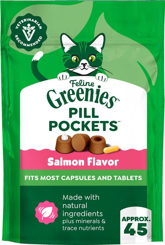 FELINE GREENIES PILL POCKETS SALMON 45CT