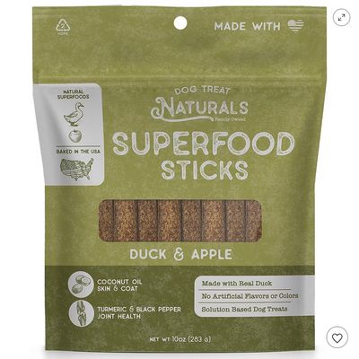 DOG TREAT NATURALS 10OZ SUPERFOOD STICKS DUCK/APPLE