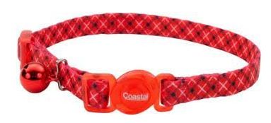 COASTAL CAT RED PLAID COLLAR