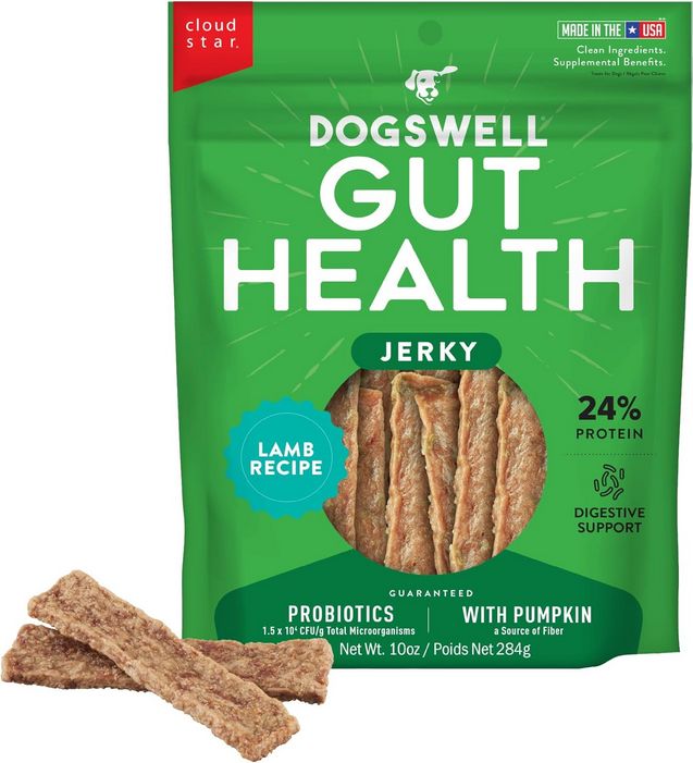 DOGSWELL GUT HEALTH LAMB JERKY 10OZ