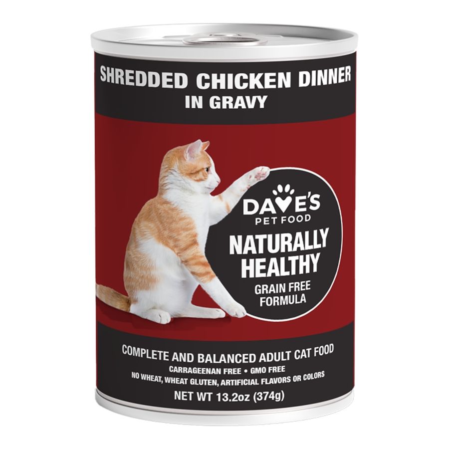 DAVE'S CAT 13.2OZ SHREDDED CHICKEN IN GRAVY