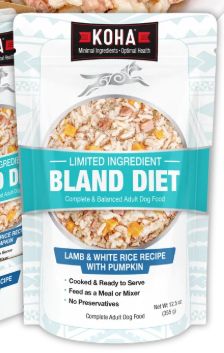 KOHA DOG 12.5OZ BLAND DIET LAMB, RICE, PUMPKIN