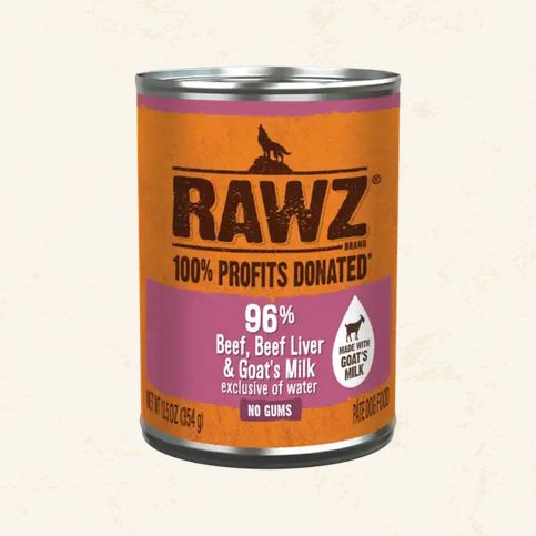 RAWZ DOG 12.5OZ CAN BEEF, LIVER, GOAT MILK