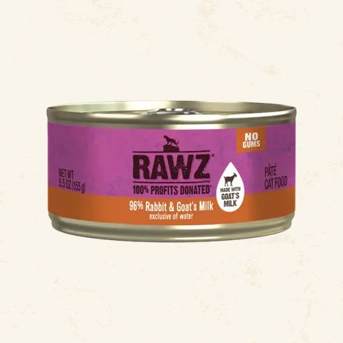 RAWZ CAT 5.5OZ CAN RABBIT GOATS MILK